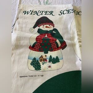 Scenic Snowman 2 Fabric Panels